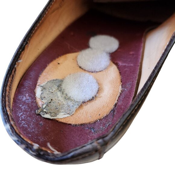 Think! Brown Leather Pointed Toe Artsy Aladdin Lagenlook Mule Clog Heels Sz. 40 - Picture 6 of 8